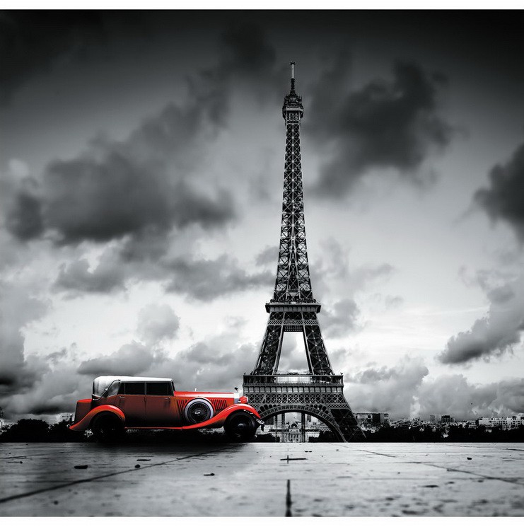 Фотообои виниловые на флизелиновой основе Decocode Париж в оттенках серого 26-0506-RB 2,6х2,5 м  
