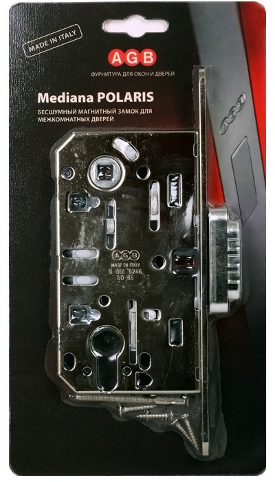 Замок межкомнатный AGB Mediana Polaris B05103 хром