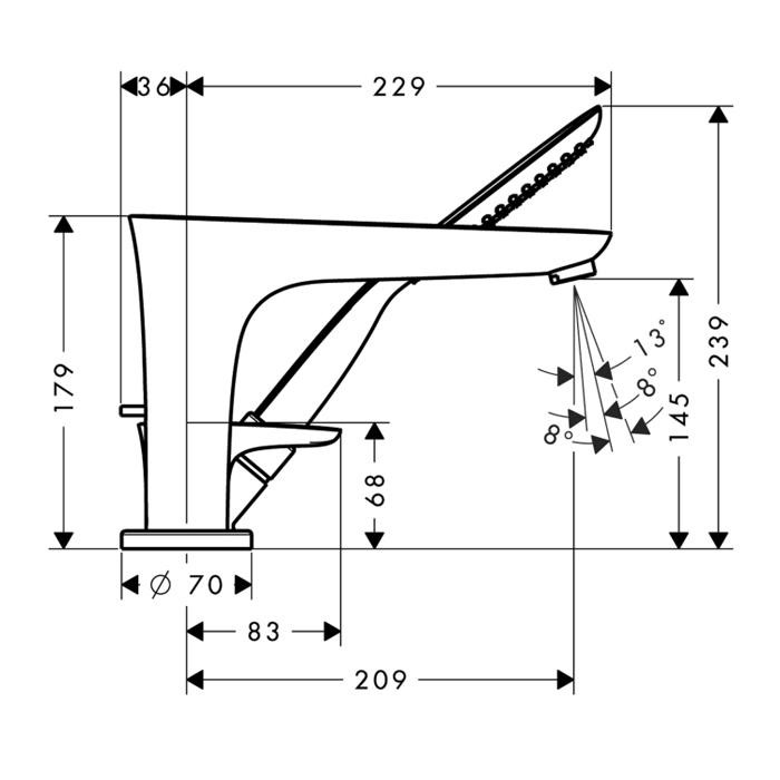 Смеситель на борт ванны Hansgrohe PuraVida 15432000
