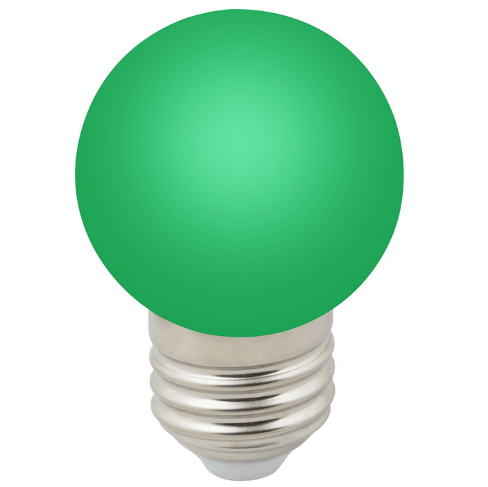 Лампа светодиодная декоративная Volpe Decor Color LED-G45-1W/GREEN/E27/FR/С зеленый свет