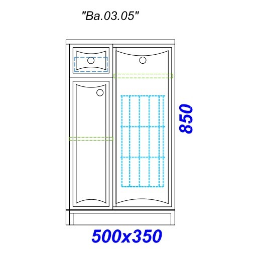 Тумба напольная Aqwella Барселона Н5/k с бельевой корзиной 500х850х350мм белая