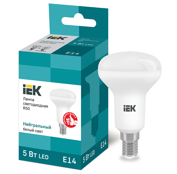 Лампа светодиодная IEK Eco R50 5W E14 4000К 