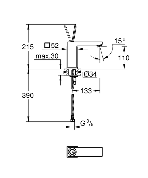 Смеситель для раковины Grohe Eurocube Joy 23658000