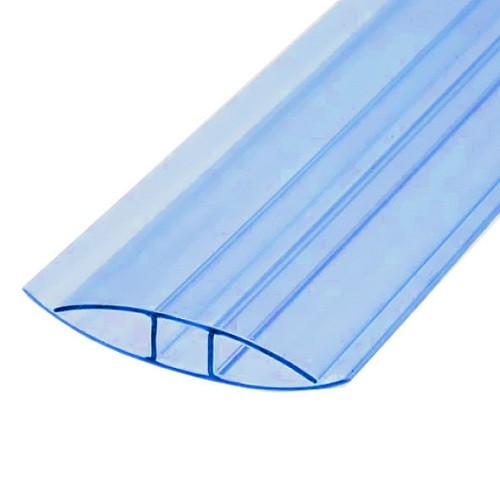 Профиль для поликарбоната Юг-Ойл-Пласт соединительный неразъемный 16 мм синий