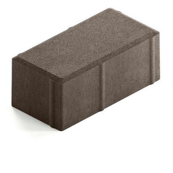 Брусчатка Steingot Сити 80 из серого цемента с полным прокрасом прямоугольник темно-серая 200х100х80 мм