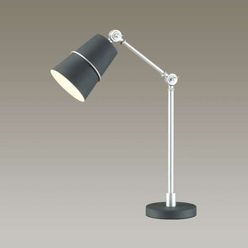Настольная лампа Odeon Light Carlos 4154/1T чёрная с серебром E27 60W