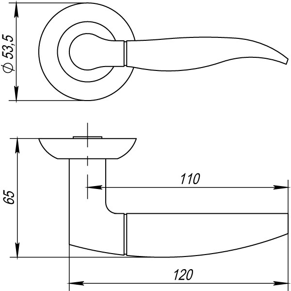 Ручка дверная Punto Pelican TL SG/GP-4