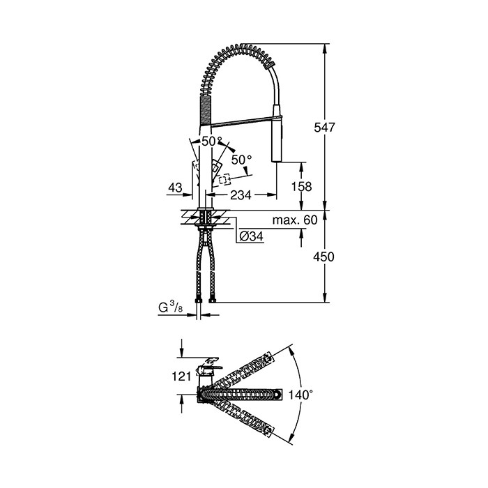 Смеситель для кухни Grohe Eurocube 31395000