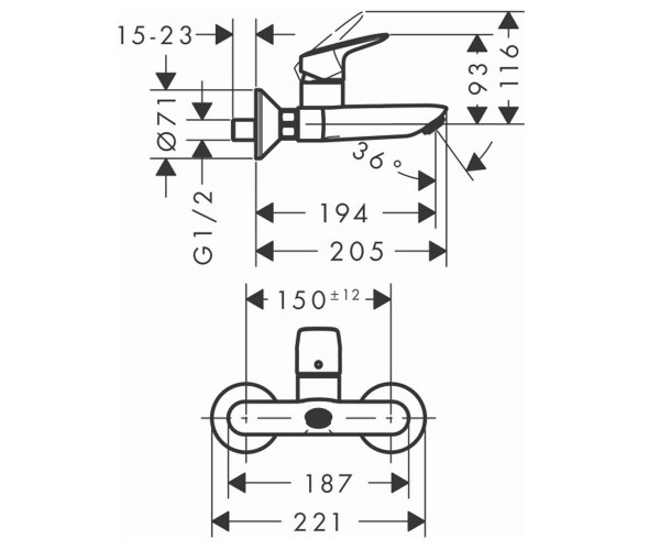 Смеситель для раковины Hansgrohe Logis 71225000 