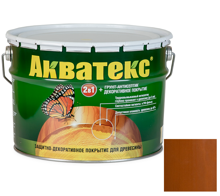 Грунт-антисептик для древесины Акватекс Тик 10 л