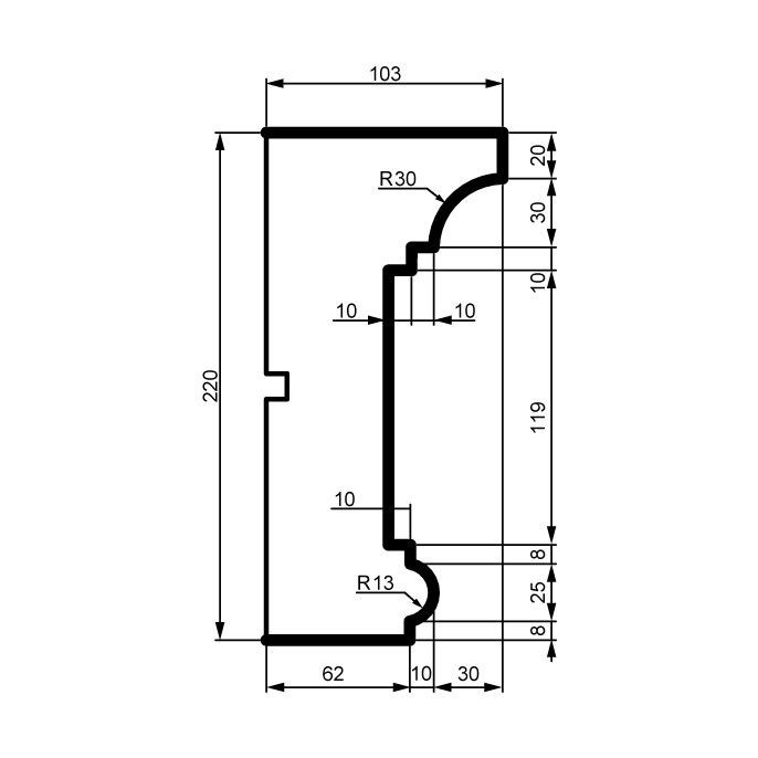 Карниз фасадный из полистирола Leptonika KC 141 2 м