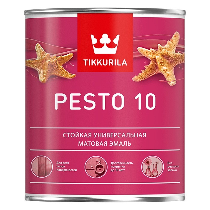 Эмаль Tikkurila Pesto 10 матовая база А 0,9 л