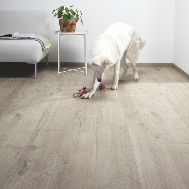 Плитка напольная ПВХ Quick-Step Livyn Pulse Click PUCL40105 Дуб хлопковый светло-серый 1510х210х4,5 мм