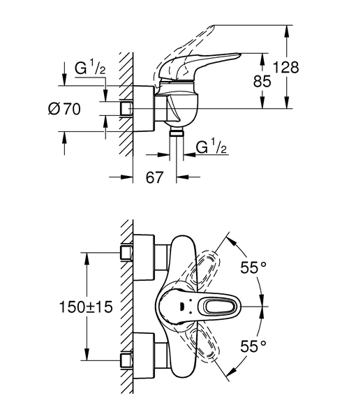 Смеситель для душа Grohe Eurostyle New 33590LS3