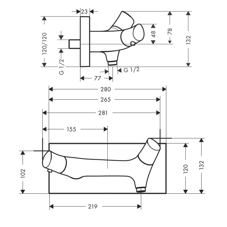 Термостат для душа Hansgrohe Axor Stark Organic 12602000