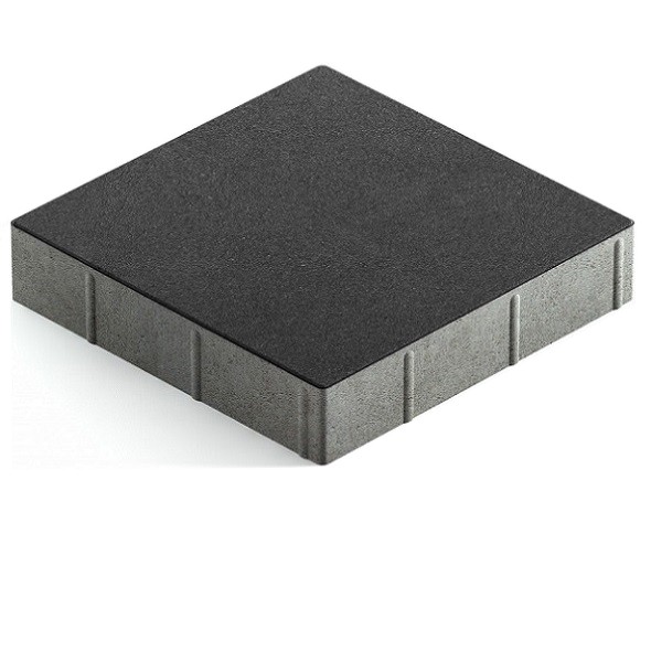 Тротуарная плитка Steingot Практик 60 из серого цемента с частичным прокрасом квадрат черная 300х300х60 мм