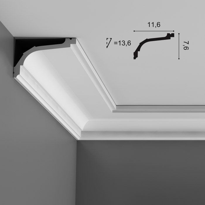 Карниз потолочный полиуретановый Orac Decor Luxxus C220F 2000х116х76 мм