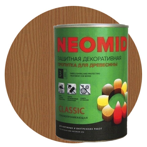 Пропитка для древесины Neomid Bio Color Classic Дуб 0,9 л