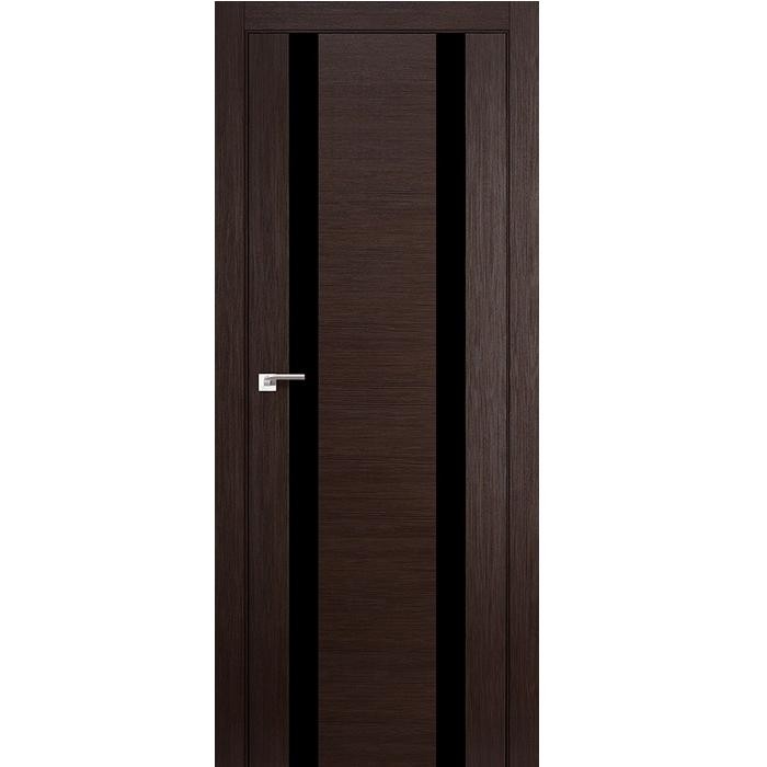 Дверное полотно Profil Doors 63х экошпон Венге мелинга стекло черный лак 2000х900 мм 