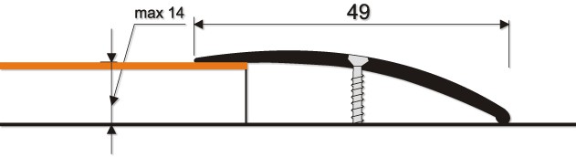 Порожек алюминиевый Aspro 1-07697 золото 49х900 мм
