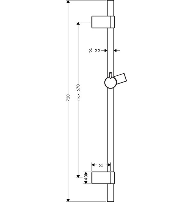Душевая штанга Hansgrohe Unica S Puro Reno 28662000 720 мм