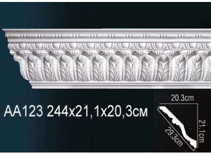 Карниз потолочный полиуретановый Перфект AA123 2440х211х203 мм