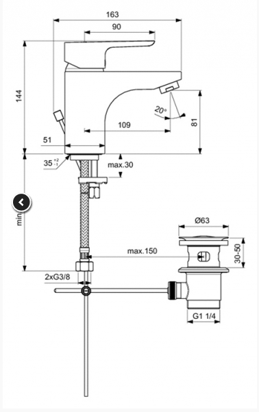 Душевой комплект Ideal Standard Set Ceraplan III B1118AA