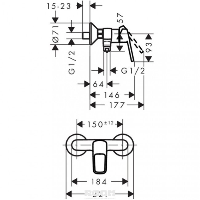 Смеситель для душа Hansgrohe Logis loop 71247000