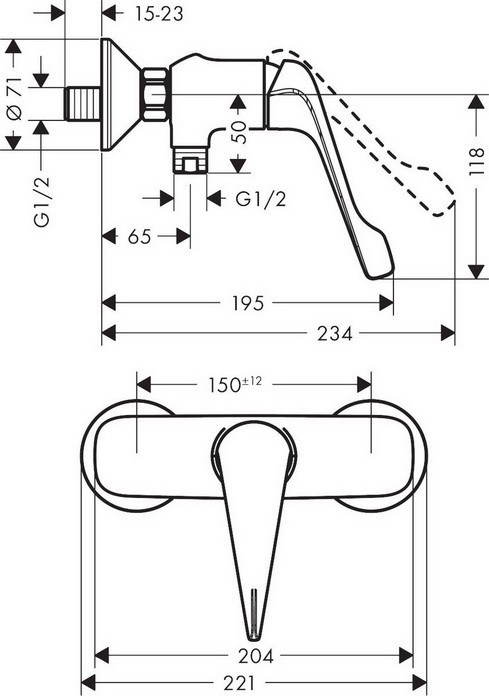 Смеситель для душа Hansgrohe Novus Care 71926000