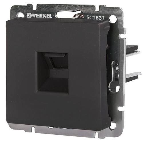 Механизм розетки компьютерной Werkel Ethernet WL08-RJ-45 черный матовый