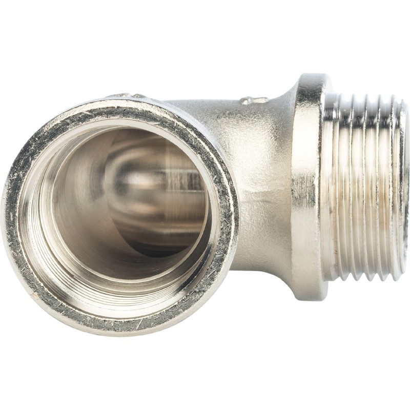 Угольник с упором Stout SFT-0016-000001 1 дюйм никелированный с внутренней и наружной резьбой