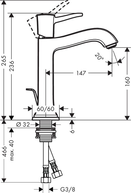 Смеситель для раковины Hansgrohe Metropol 31302000