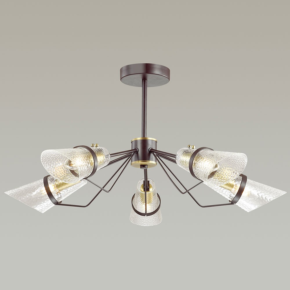 Люстра потолочная Lumion Morgana 4404/5C коричневая E14 5х40W 220V