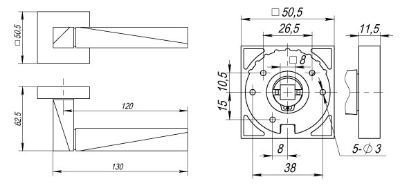 Ручка дверная Fuaro Diamond DM SN/CP-3 