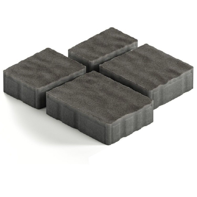 Тротуарная плитка Steingot Гранито из серого цемента с частичным прокрасом черная мультиформат