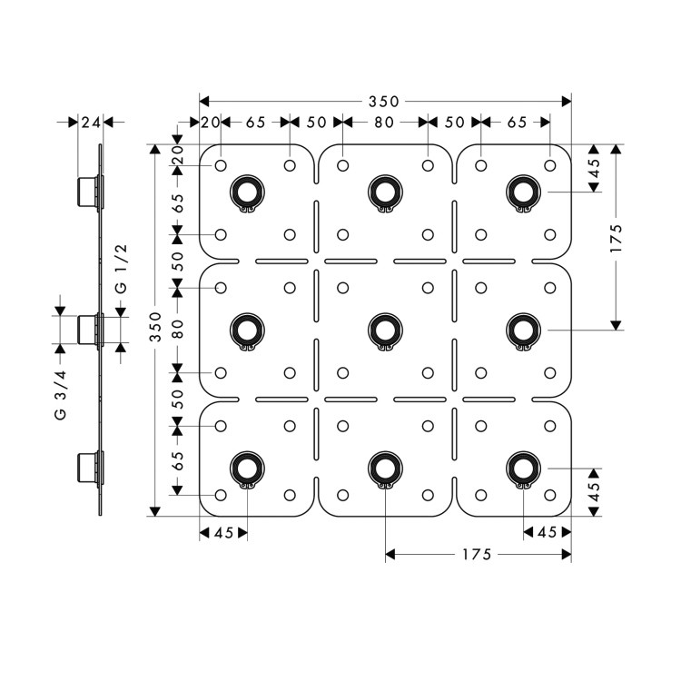 Монтажный комплект для стойки 10060/10458/18450 Hansgrohe Axor Starck 28470180