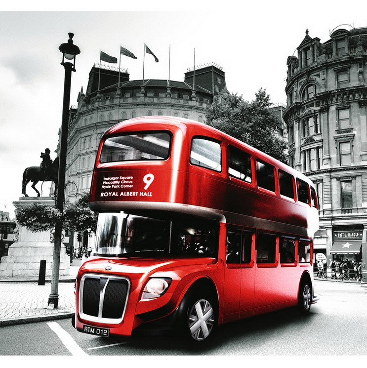 Фотообои виниловые на флизелиновой основе Decocode Лондонский автобус 31-0011-RR 3х2,8 м  