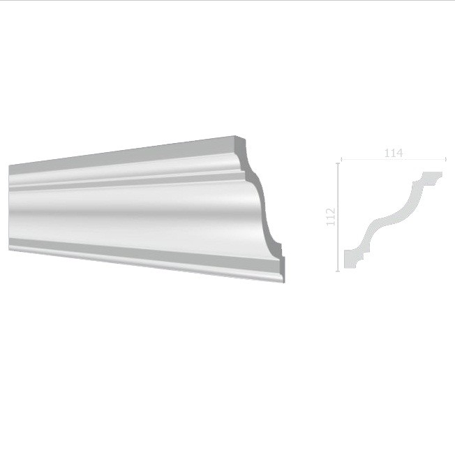 Карниз потолочный из дюрополимера Decor-Dizayn DD03 2000х112х114 мм