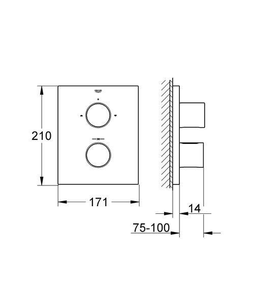 Внешняя часть термостата Grohtherm F 27618000