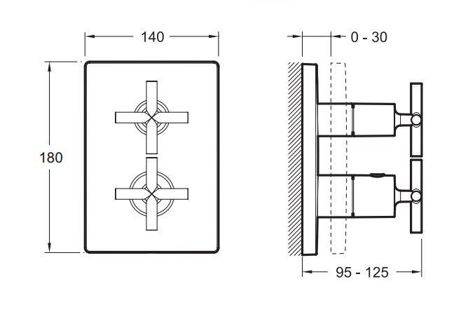 Термостат для душа Jacob Delafon Modulo E75395-CP