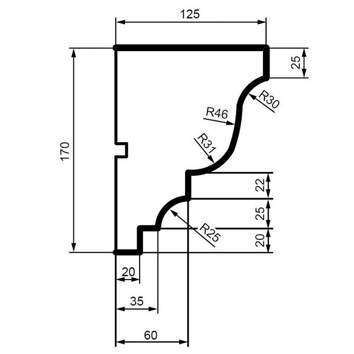 Карниз фасадный из полистирола Leptonika KC 102 2 м