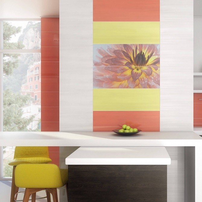 Панно керамическое Kerama Marazzi STGA4442x12093R Искья Цветы обрезное 750х500 мм