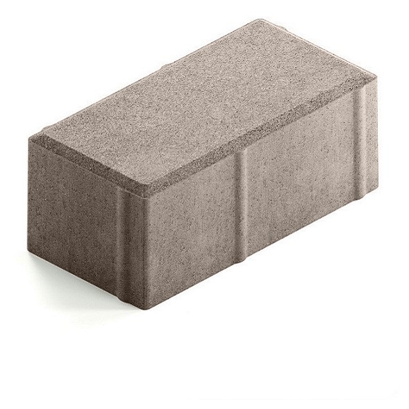 Брусчатка Steingot Сити 80 из серого цемента с полным прокрасом прямоугольник светло-серая 200х100х80 мм
