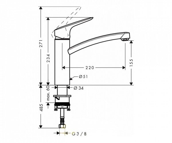 Смеситель для кухни Hansgrohe Logis 71833000
