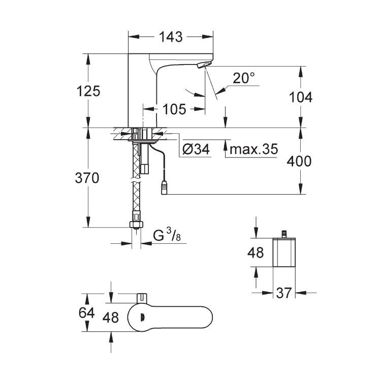 Смеситель для раковины Grohe Eurosmart Cosmopolitan E 36327000