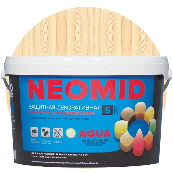 Пропитка для древесины Neomid Bio Color Aqua бесцветная 9 л
