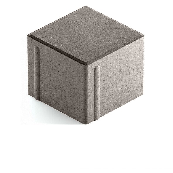Тротуарная плитка Steingot Сити 80 из серого цемента с полным прокрасом квадрат серая 100х100х80 мм