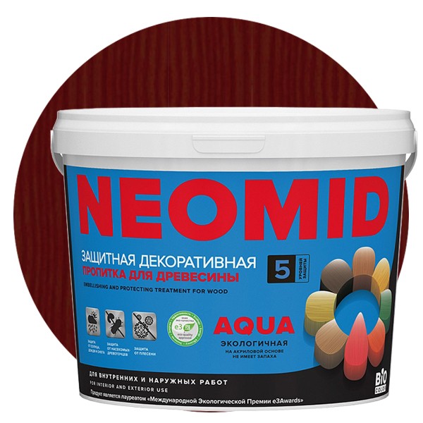 Пропитка для древесины Neomid Bio Color Aqua Махагон 2,3 л