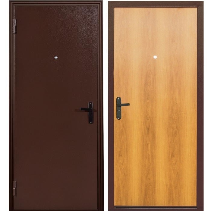 Дверь входная металлическая Меги 60 левая 2050х870 мм снаружи металл Медный антик внутри ХДФ Миланский орех