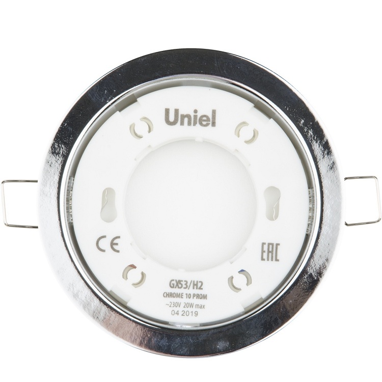 Светильник встраиваемый Uniel GX53/H2 Chrome 10 Prom ультратонкий хром